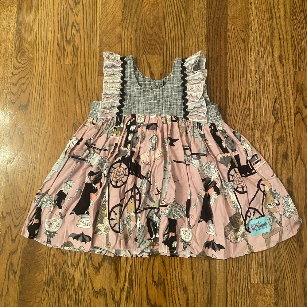 Sweet Petunia Ghastly Halloween Tunic Dress Pink and Black